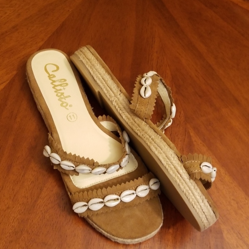 Callisto Windham tansde seashell sandals size 11
